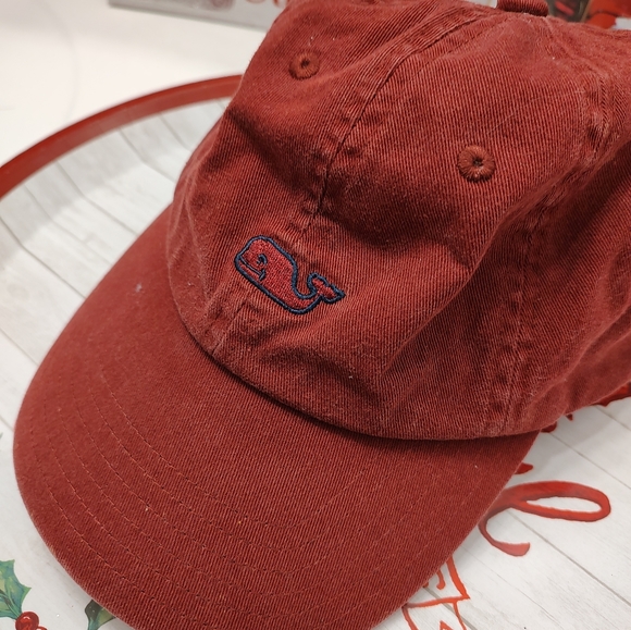 🥰GUC Vineyard Vines Unisex Wear Leather Adjustable Back Cotton Hat, Maroon, OSF - Picture 4 of 14